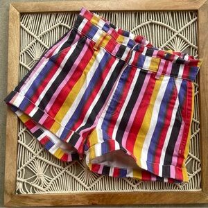 Express High Rise Denim Shorts Size 10 - Multicolor Stripes